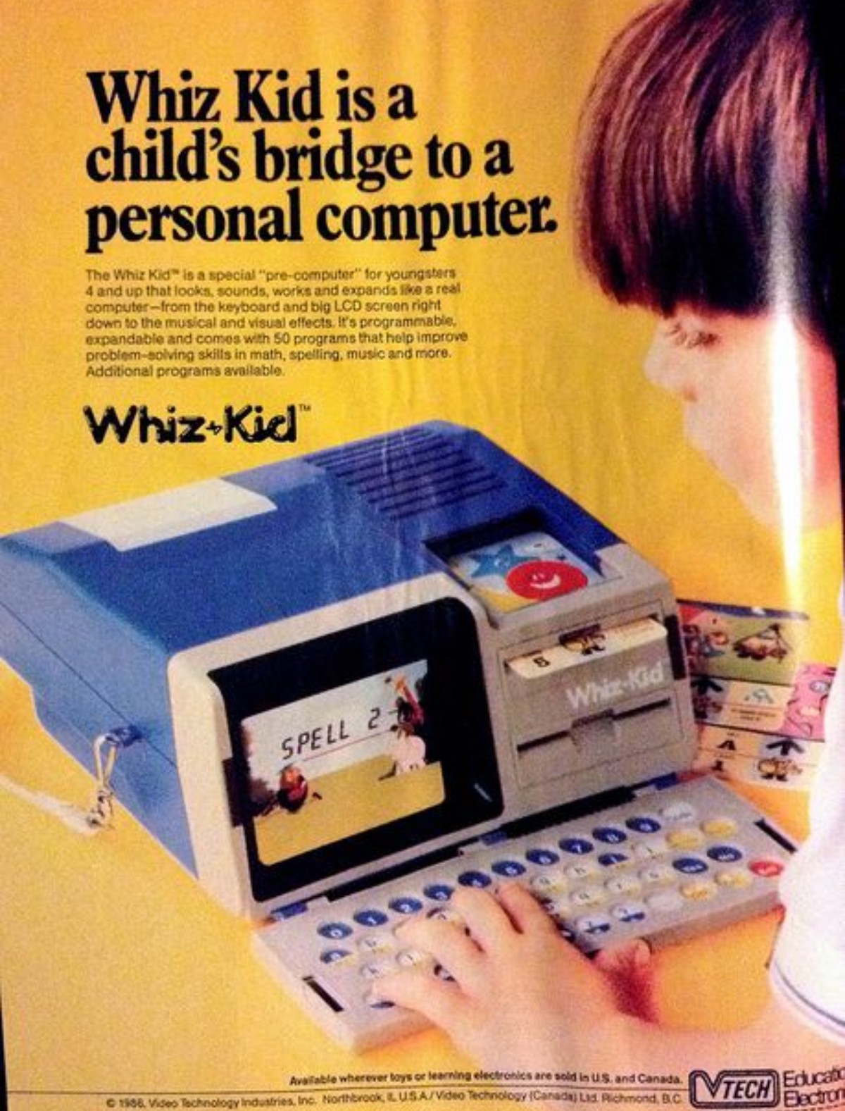 Một ví dụ về quảng cảo máy tính cho bé trai vào những năm 80