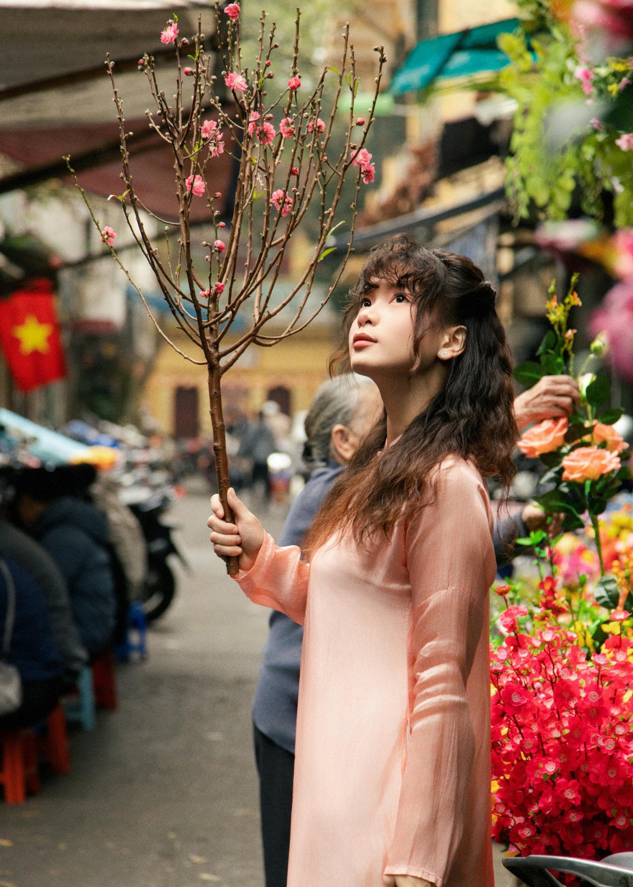 Hinh anh Ra phố mang về một chậu hoa Tết 2