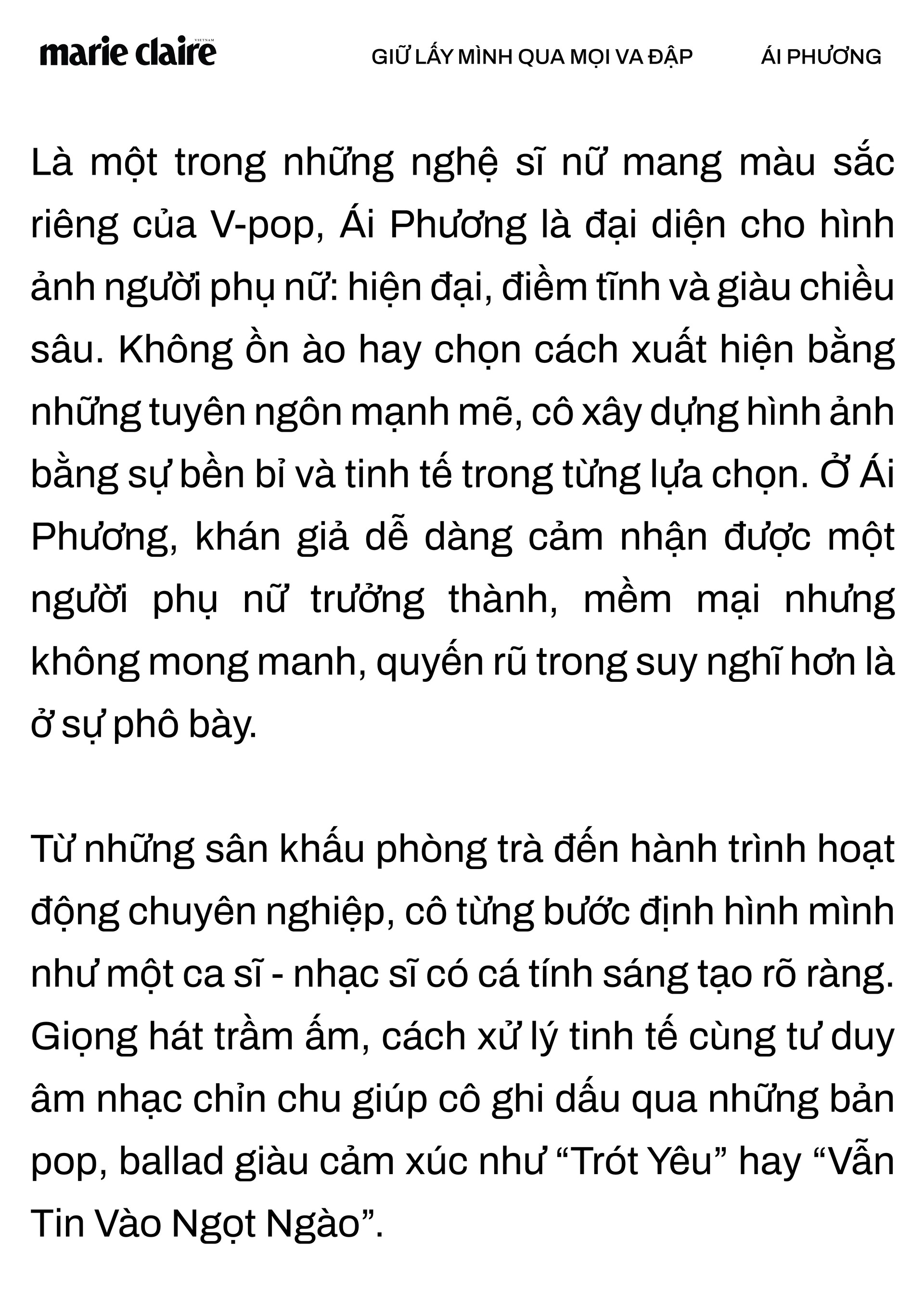 Hinh anh Ca sĩ Ái Phương và hành trình giữ lấy mình qua mọi va đập 4