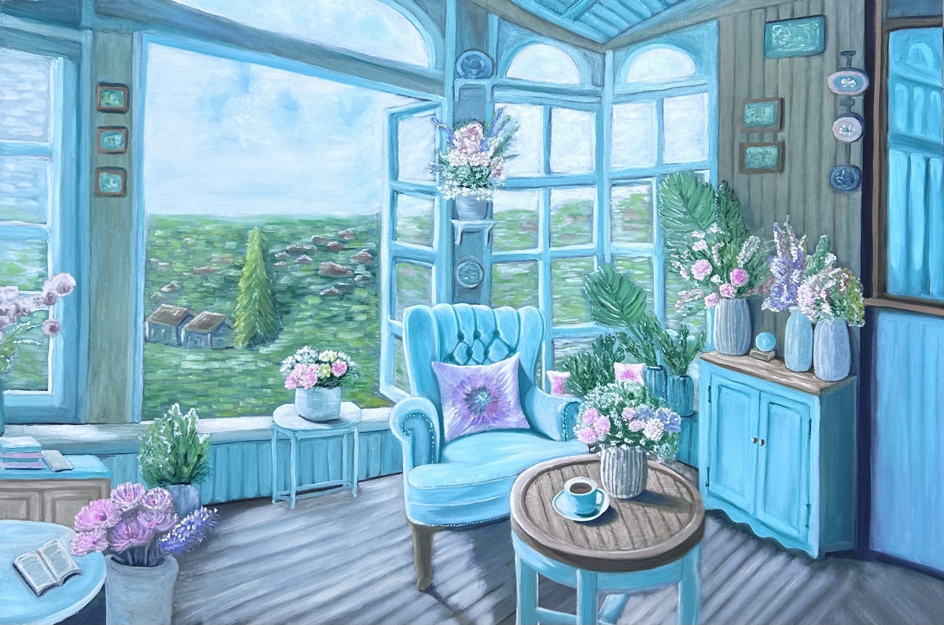 Hinh anh Flora Đỗ và những đêm trắng vẽ ánh sáng thiền lên toan 12